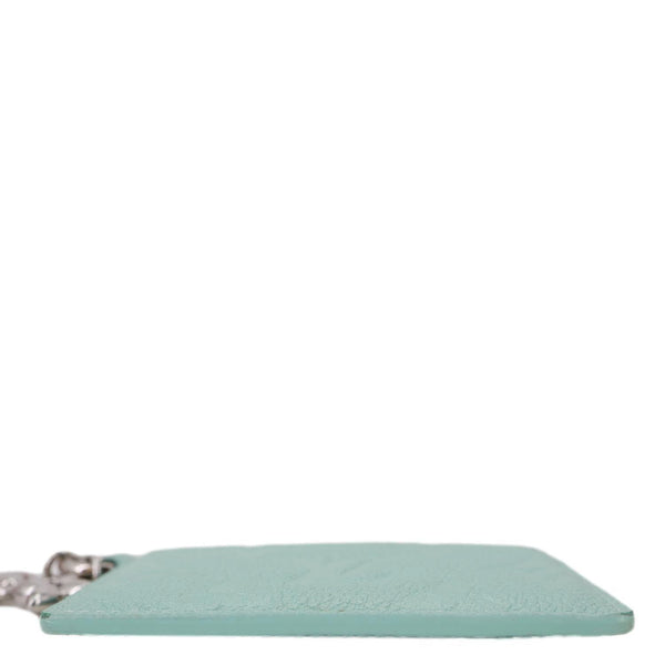 LOUIS VUITTON Monogram Empreinte Leather Charms Card Holder Turquoise