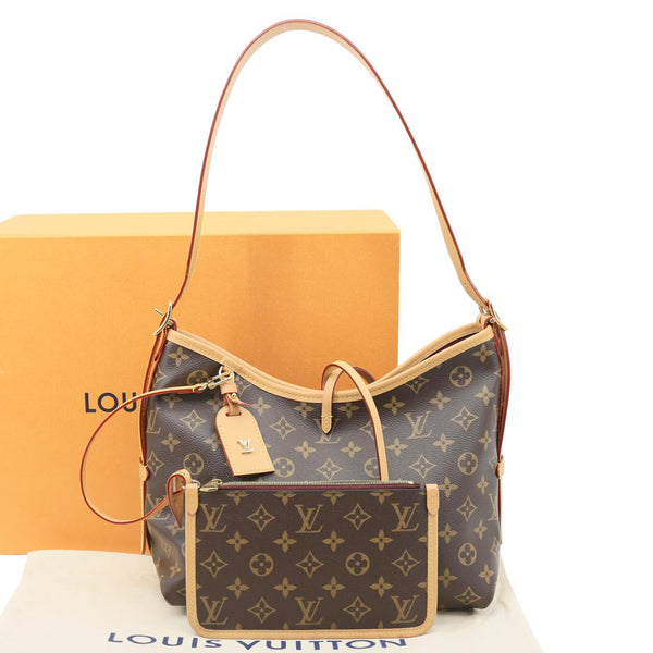 Louis Vuitton Carryall PM Monogram Canvas  Brown Shoulder Bag with Accessories