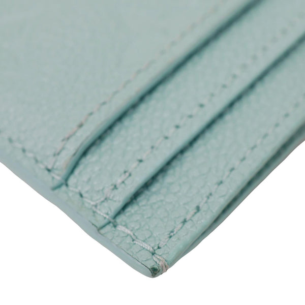 LOUIS VUITTON Monogram Empreinte Leather Charms Card Holder Turquoise