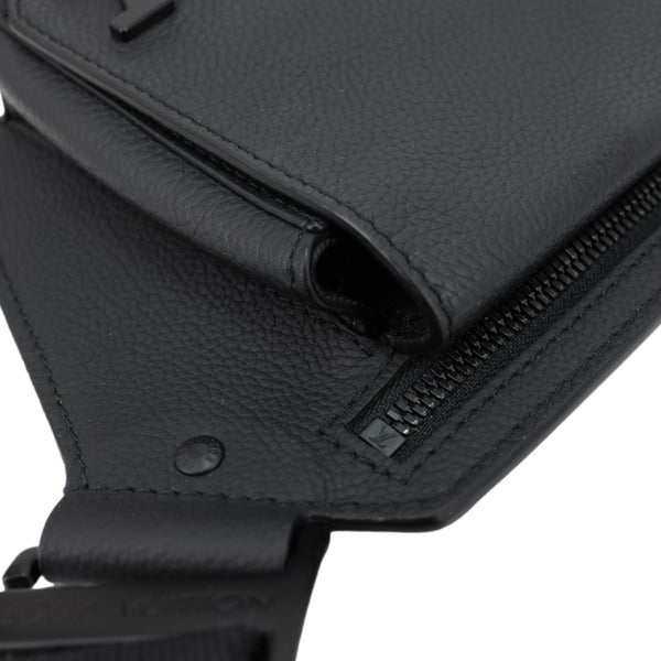 LOUIS VUITTON Aerogram Takeoff Sling Leather Crossbody Bag Black