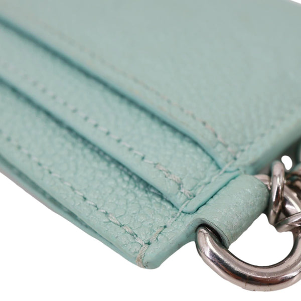 LOUIS VUITTON Monogram Empreinte Leather Charms Card Holder Turquoise