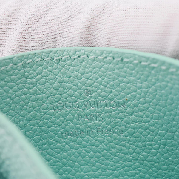 LOUIS VUITTON Monogram Empreinte Leather Charms Card Holder Turquoise