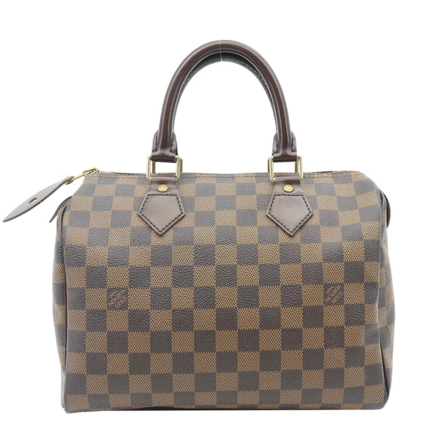 Louis Vuitton Speedy 25 Damier Ebene Brown Satchel Bag - Front