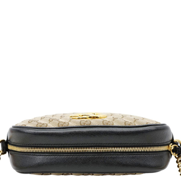 GUCCI Marmont Small Monogram Canvas Crossbody Camera Bag Beige 447632