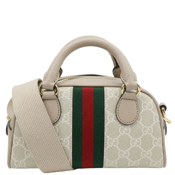 GUCCI Ophidia GG Supreme Canvas Top Handle Crossbody Bag Off White 724606
