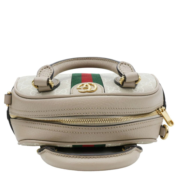 GUCCI Ophidia GG Supreme Canvas Top Handle Crossbody Bag Off White 724606