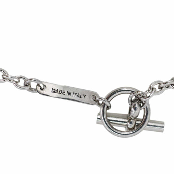 HERMES Panache Horse Palladium Plated Metal Pendant Necklace Silver