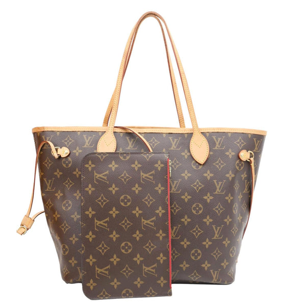 LOUIS VUITTON Neverfull MM Monogram Canvas Tote Bag Brown