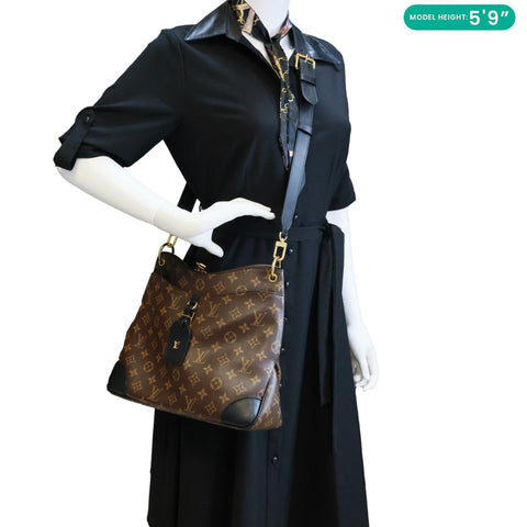 LOUIS VUITTON Odeon NM MM Monogram Canvas Shoulder Bag Black
