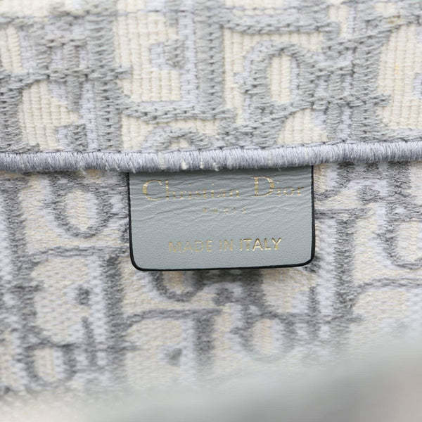 CHRISTIAN DIOR Book Medium Oblique Canvas Tote Bag Grey