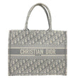 CHRISTIAN DIOR Book Medium Oblique Canvas Tote Bag Grey