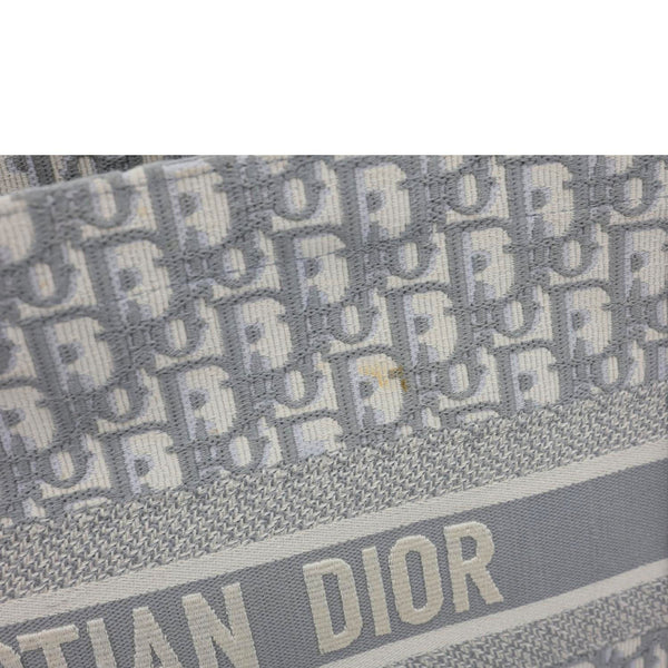 CHRISTIAN DIOR Book Medium Oblique Canvas Tote Bag Grey