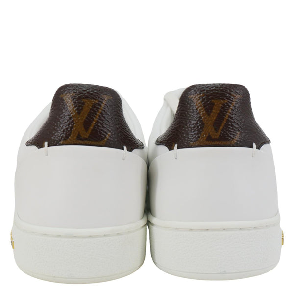 LOUIS VUITTON Frontrow Studded Calfskin Leather Sneakers White Size 37