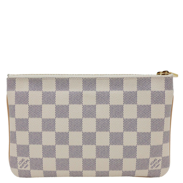 LOUIS VUITTON Double Zip Pochette Damier Azur Crossbody Bag Rose Ballerine