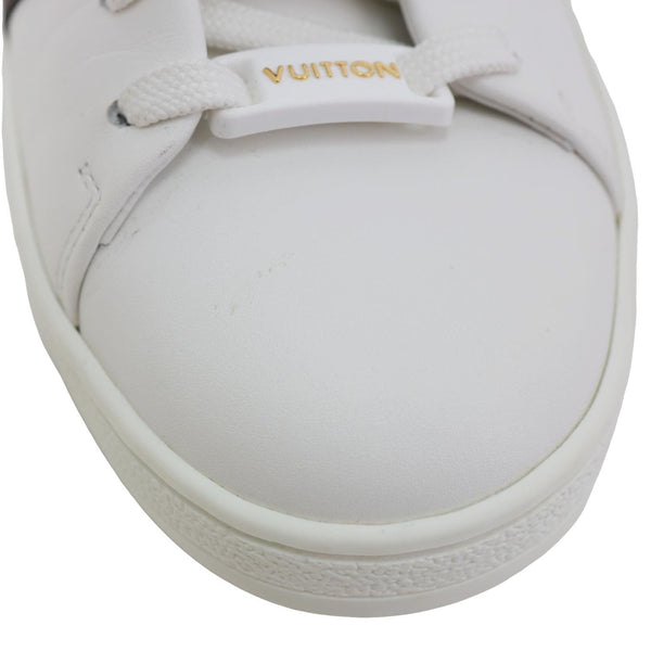 LOUIS VUITTON Frontrow Studded Calfskin Leather Sneakers White Size 37
