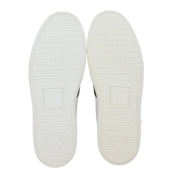 LOUIS VUITTON Frontrow Studded Calfskin Leather Sneakers White Size 37