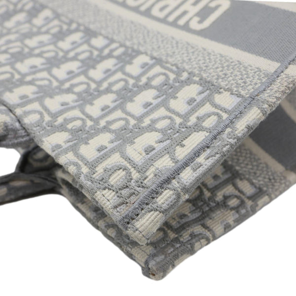 CHRISTIAN DIOR Book Medium Oblique Canvas Tote Bag Grey