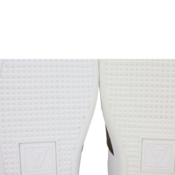 LOUIS VUITTON Frontrow Studded Calfskin Leather Sneakers White Size 37
