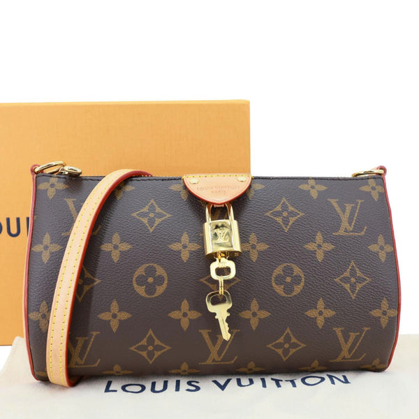LOUIS VUITTON Tirette Pochette Monogram Canvas Shoulder Bag Brown