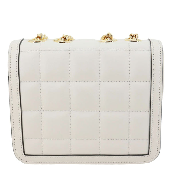 GUCCI Deco Small Quilted Calfskin Leather Shoulder Bag White 241457