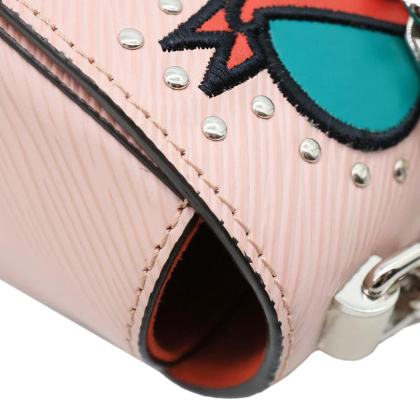 LOUIS VUITTON Twist MM Patches Epi Leather Crossbody Bag Pink