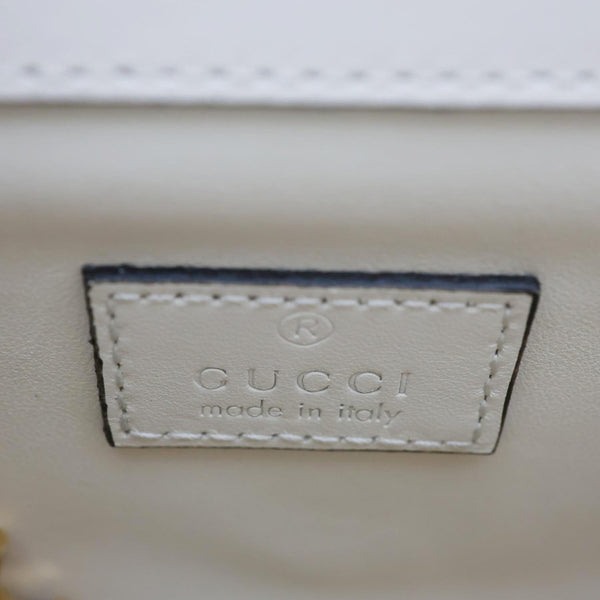 GUCCI Deco Small Quilted Calfskin Leather Shoulder Bag White 241457
