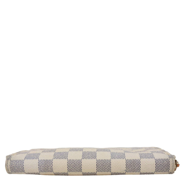 LOUIS VUITTON Damier Azur Zippy Wallet White