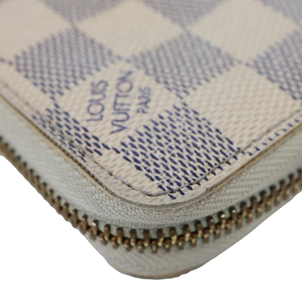 LOUIS VUITTON Damier Azur Zippy Wallet White