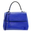LOUIS VUITTON Cluny MM Epi Leather Top Handle Crossbody Bag Blue