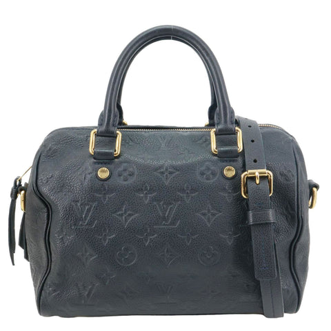LOUIS VUITTON Speedy Bandouliere 25 Monogram Empreinte Leather Shoulder Bag Black