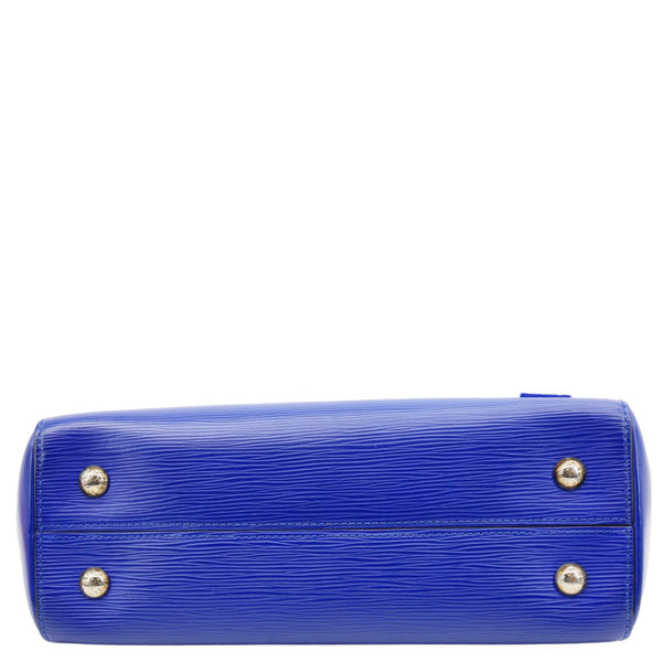 LOUIS VUITTON Cluny MM Epi Leather Top Handle Crossbody Bag Blue