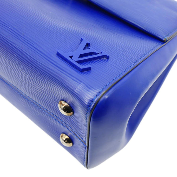 LOUIS VUITTON Cluny MM Epi Leather Top Handle Crossbody Bag Blue