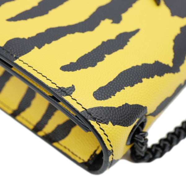 YVES SAINT LAURENT Classic Kate Zebra Print Leather Crossbody Bag Yellow