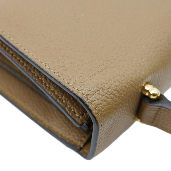 GUCCI Zumi Flap Small Grainy Leather Shoulder Bag Brown 576388