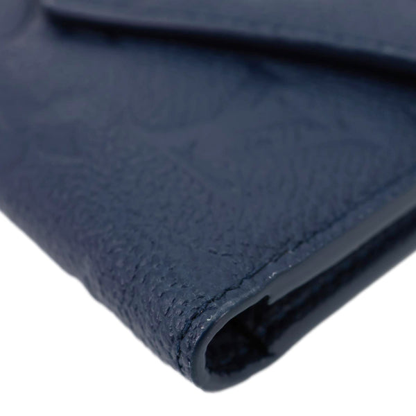 LOUIS VUITTON Victorine Monogram Empreinte Leather Wallet Navy Blue