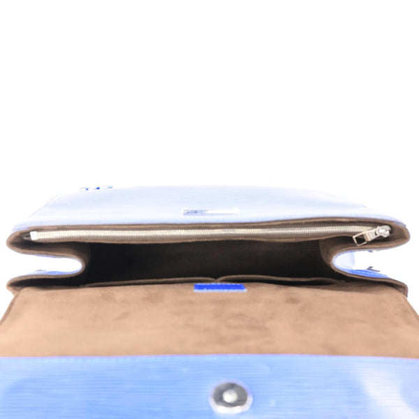 LOUIS VUITTON Cluny MM Epi Leather Top Handle Crossbody Bag Blue
