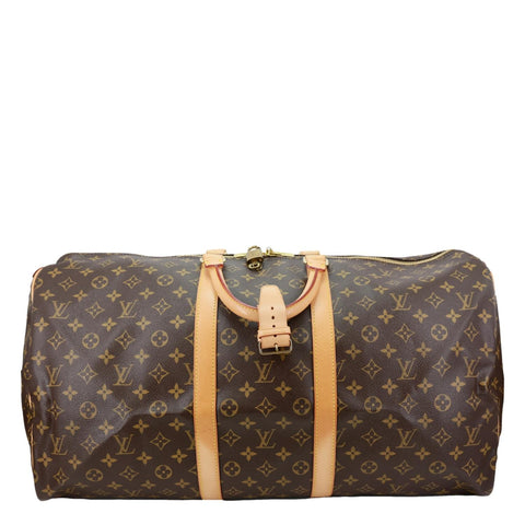 LOUIS VUITTON Keepall 55 Monogram Canvas Travel Bag Brown