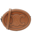 CELINE Triomphe Oval Calfskin Cuir Shoulder Bag Tan