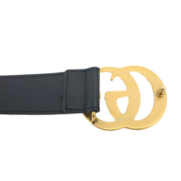 GUCCI GG Buckle Marmont Leather Belt Size 90.36 Black 414516