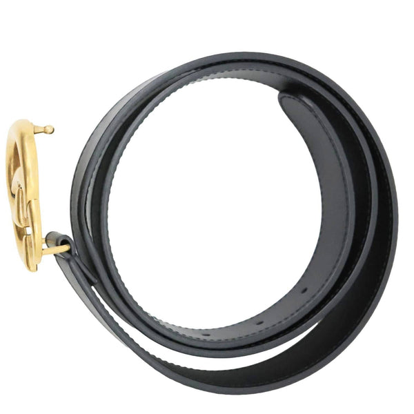 GUCCI GG Buckle Marmont Leather Belt Size 90.36 Black 414516