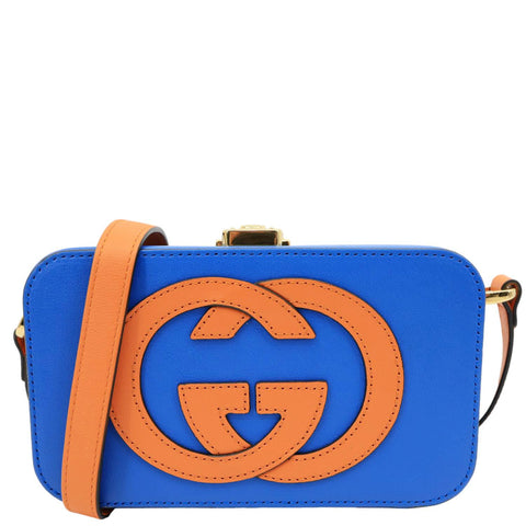 GUCCI Interlocking G Eclipse Leather Crossbody Bag Blue 658230
