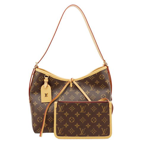 LOUIS VUITTON Carryall PM Monogram Canvas Shoulder Bag Brown
