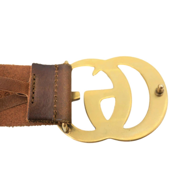 GUCCI GG Marmont Wide Faded Leather Belt 90/36 Brown 409416