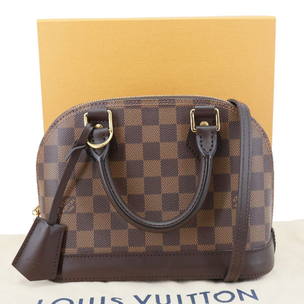 LOUIS VUITTON Alma BB Damier Ebene Crossbody Bag Brown