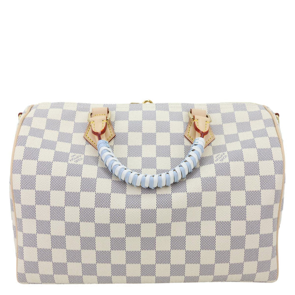 LOUIS VUITTON Speedy Soft 30 Bandouliere Damier Azur Shoulder Bag White
