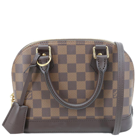 LOUIS VUITTON Alma BB Damier Ebene Crossbody Bag Brown