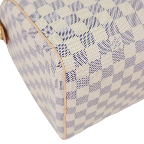 LOUIS VUITTON Speedy Soft 30 Bandouliere Damier Azur Shoulder Bag White