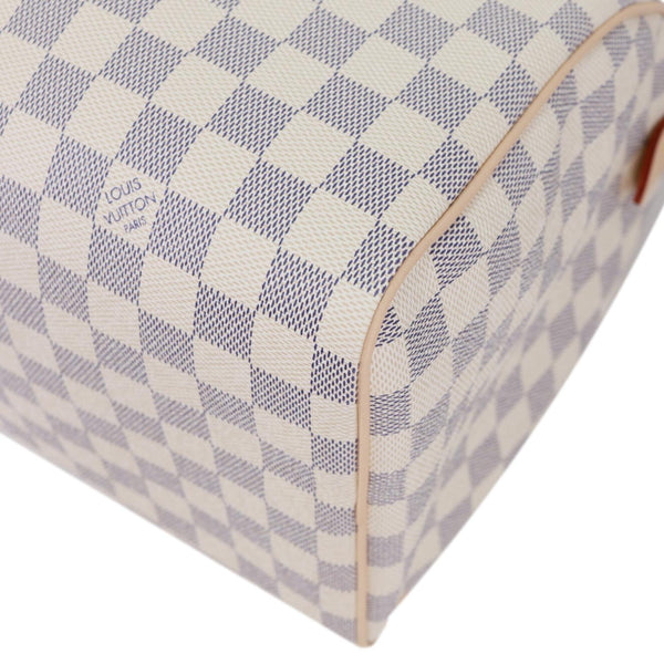 LOUIS VUITTON Speedy Soft 30 Bandouliere Damier Azur Shoulder Bag White