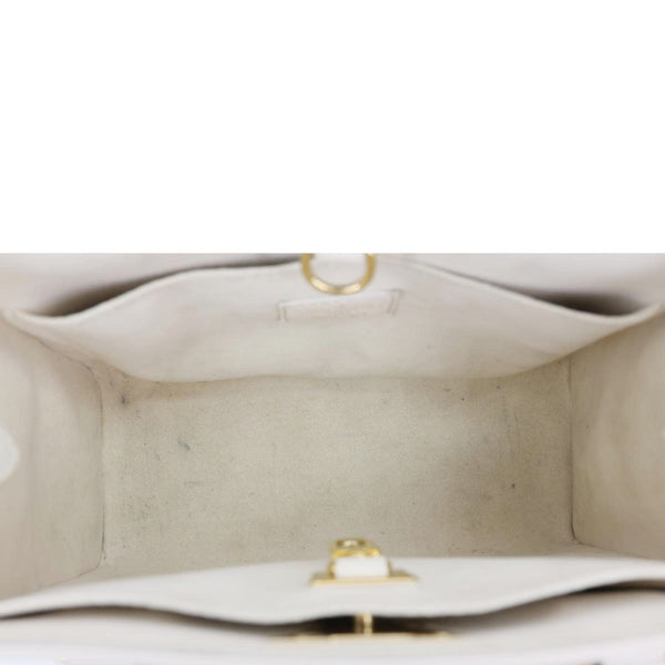 LOUIS VUITTON Lock & Go Grained Calf Leather Shoulder Bag Quartz