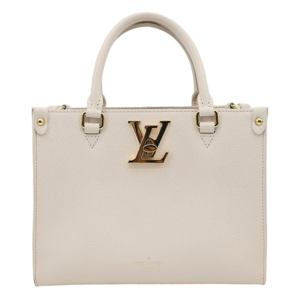 LOUIS VUITTON Lock & Go Grained Calf Leather Shoulder Bag Quartz